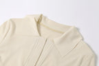 Solid Short sleeve V Neck open back Dress