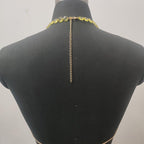 Metal chain plastic crystal halter backless crop top  | Festival Outfits Women