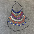 Halter crystal hollow out metal chain cut out top  | Festival Outfits Women