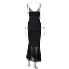 Lace patchwork contrast ruched v neck backless midi dress  | Festival Outfits Women