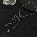 Rhinestone cross pendant adjustable necklace  | Festival Outfits Women