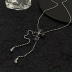 Rhinestone cross pendant adjustable necklace  | Festival Outfits Women