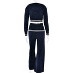 Long sleeve hoodie knitted zip-up high rise pant set  | Festival Outfits Women