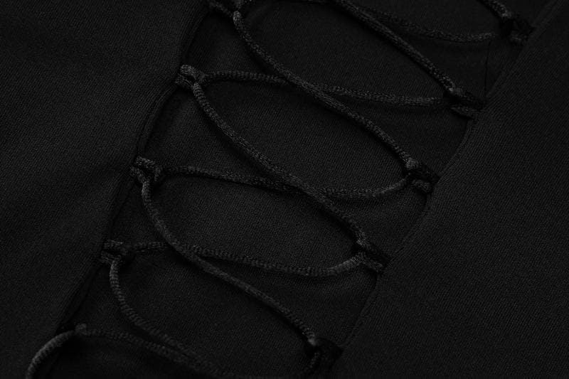 Lace up solid long sleeve square neck maxi dress