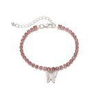 Butterfly pendant rhinestone bracelet