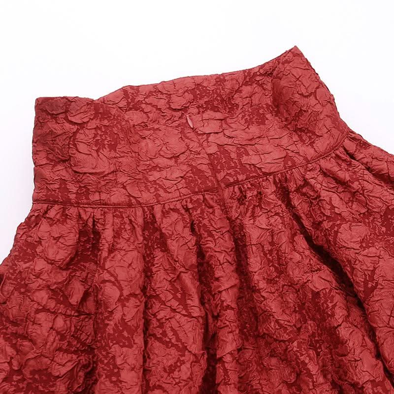 Lace up corset ruffle textured zip-up mini skirt  | Festival Outfits Women