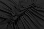 Ruched long sleeve solid gloves round neck maxi dress