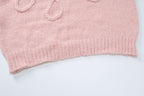 Crewneck long sleeve knitted abstract pattern top  | Festival Outfits Women