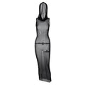 PRE ORDER - Sheer mesh see through hoodie sleeveless maxi dress