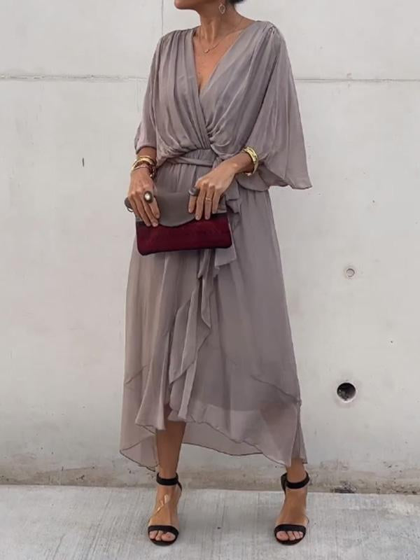 Nives Timeless Dress with V Neckline Chic Silhouette Collection