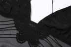 Sheer mesh butterfly applique see through backless solid top  | Festival Outfits Women