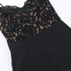 Lace patchwork v neck backless cami maxi dress  | Festival Outfits Women