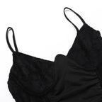 V neck lace ruched backless cami mini dress  | Festival Outfits Women