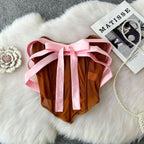 Mesh corset bowknot tube top  | Festival Outfits Women