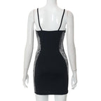 Lace see through patchwork mini dress