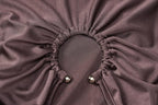 Long sleeve solid ruched o ring hollow out mini dress
