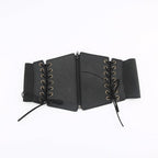 PU leather lace up zip-up corset  | Festival Outfits Women