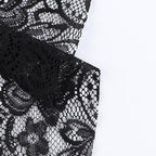 Halter backless lace flower pattern solid top  | Festival Outfits Women