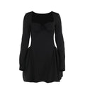 Long sleeve sweetheart neck bowknot mini dress  | Festival Outfits Women