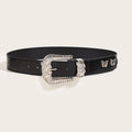 Butterfly rhinestone PU leather belt  | Festival Outfits Women