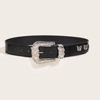 Butterfly rhinestone PU leather belt  | Festival Outfits Women