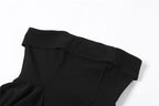 Irregular pleated off shoulder solid backless tube dress