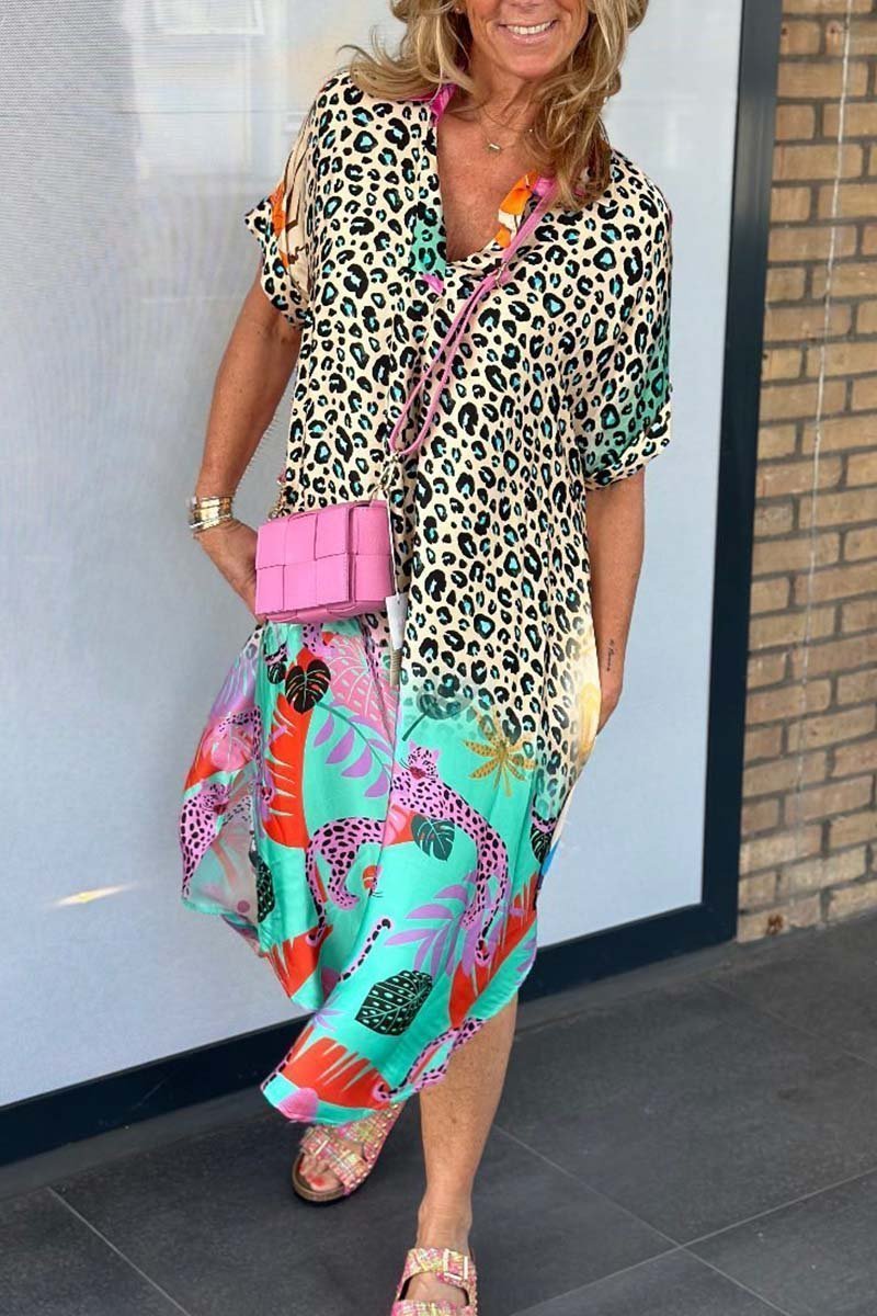| Casual Dress in Leopard Print