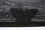 Sheer mesh butterfly applique see through backless solid top  | Festival Outfits Women