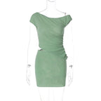 Off shoulder ruched mini skirt set  | Festival Outfits Women