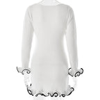 Long sleeve ruffle mini dress  | Festival Outfits Women