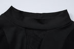 Long sleeve crewneck mesh patchwork bodysuit  | Festival Outfits Women