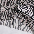 Zebra print mesh drawstring halter self tie 3 piece swimwear