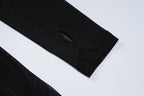 Long sleeve high neck mesh patchwork gloves stitch jumpsuit  | Festival Outfits Women