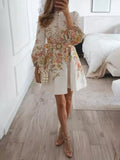 Jacinta Premium Printed Button Front Mini Dress Evening Wear Edit