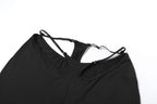 Halter hollow out solid backless pant set  | Festival Outfits Women