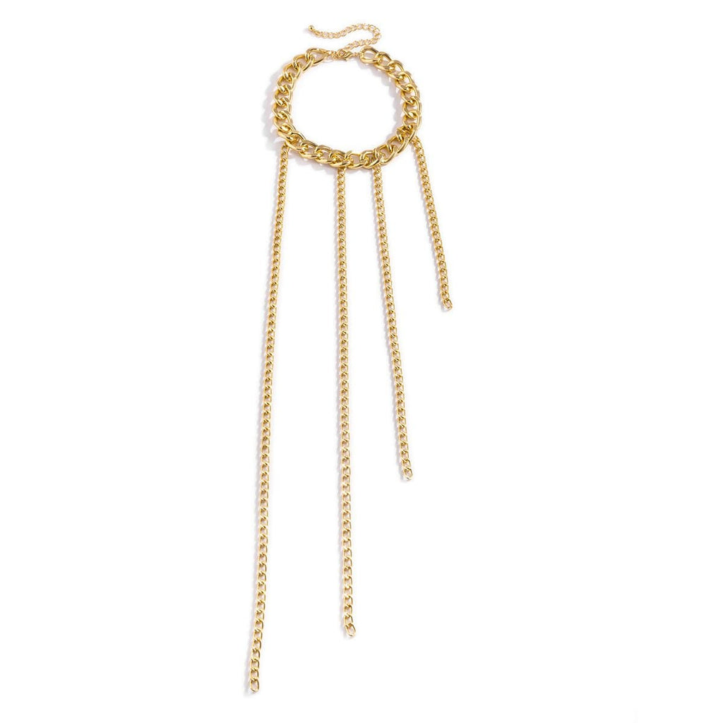 Cuban tassels metal chain choker necklace  | Festival Outfits Women
