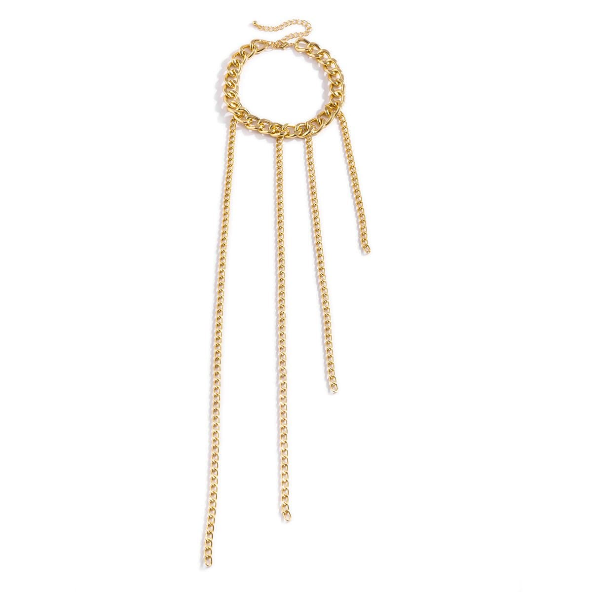 Cuban tassels metal chain choker necklace  | Festival Outfits Women