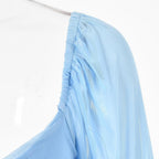 Mesh solid long sleeve ruched notch neck zip-up mini dress