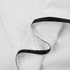 Textured contrast stitch self tie button backless tube mini dress