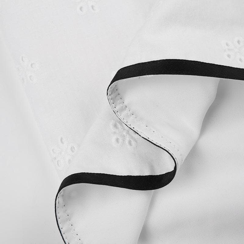 Textured contrast stitch self tie button backless tube mini dress