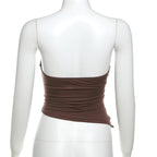Sweetheart neck hollow out tube cut out top  | Festival Outfits Women