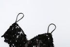 Butterfly pattern glitter lace up cami top  | Festival Outfits Women