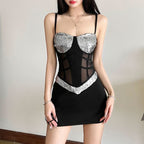 Glitter v neck mesh backless cami top  | Festival Outfits Women