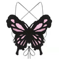 Butterfly pattern backless corss back cami top  | Festival Outfits Women