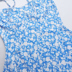 Self tie flower print backless cami mini dress  | Festival Outfits Women