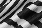 Striped contrast long sleeve crewneck mini dress