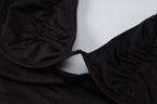 Sleeveless solid hollow out slit self tie backless midi dress