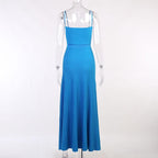 Sleeveless solid knitted backless cami midi dress - Final Sale