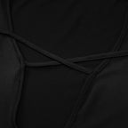 Mesh patchwork solid low cut long sleeve cross front maxi dress
