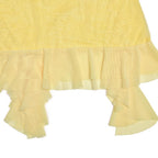 Mesh ruffle ribbon irregular solid backless tube mini dress